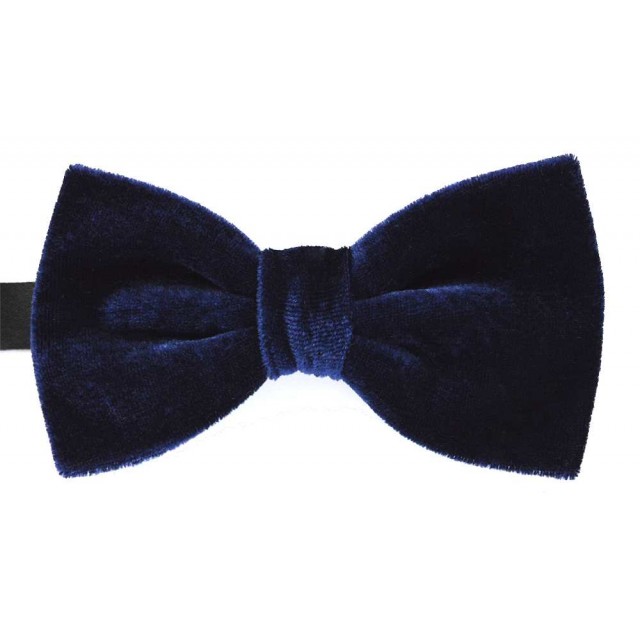 Papion din catifea de culoare bleumarin 